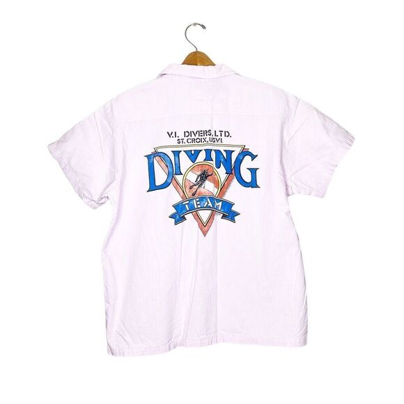 Vintage 80s M Medium Creme De Coconuts Shirt Messina St. Croix USVI Diving Team - Picture 1 of 7